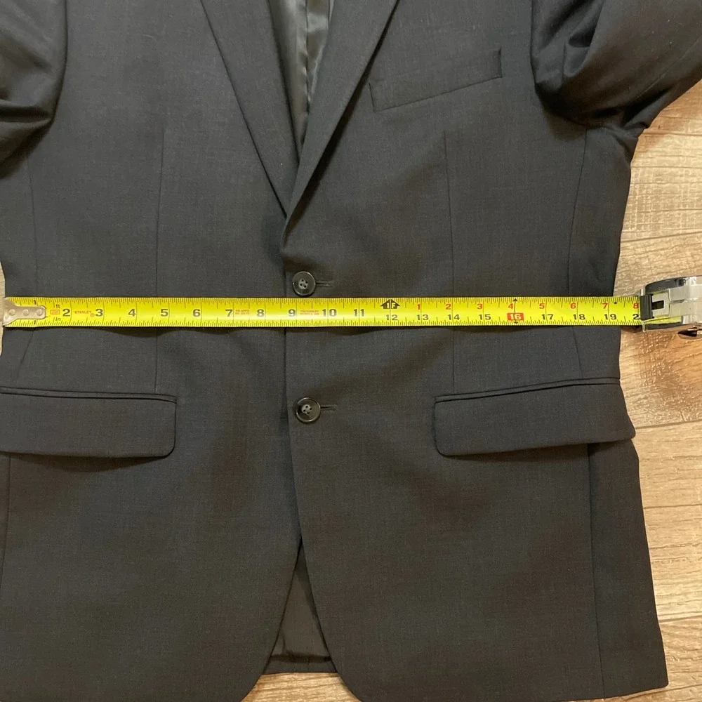 Calvin Klein Black Classic Two-Button Wool Blazer‎